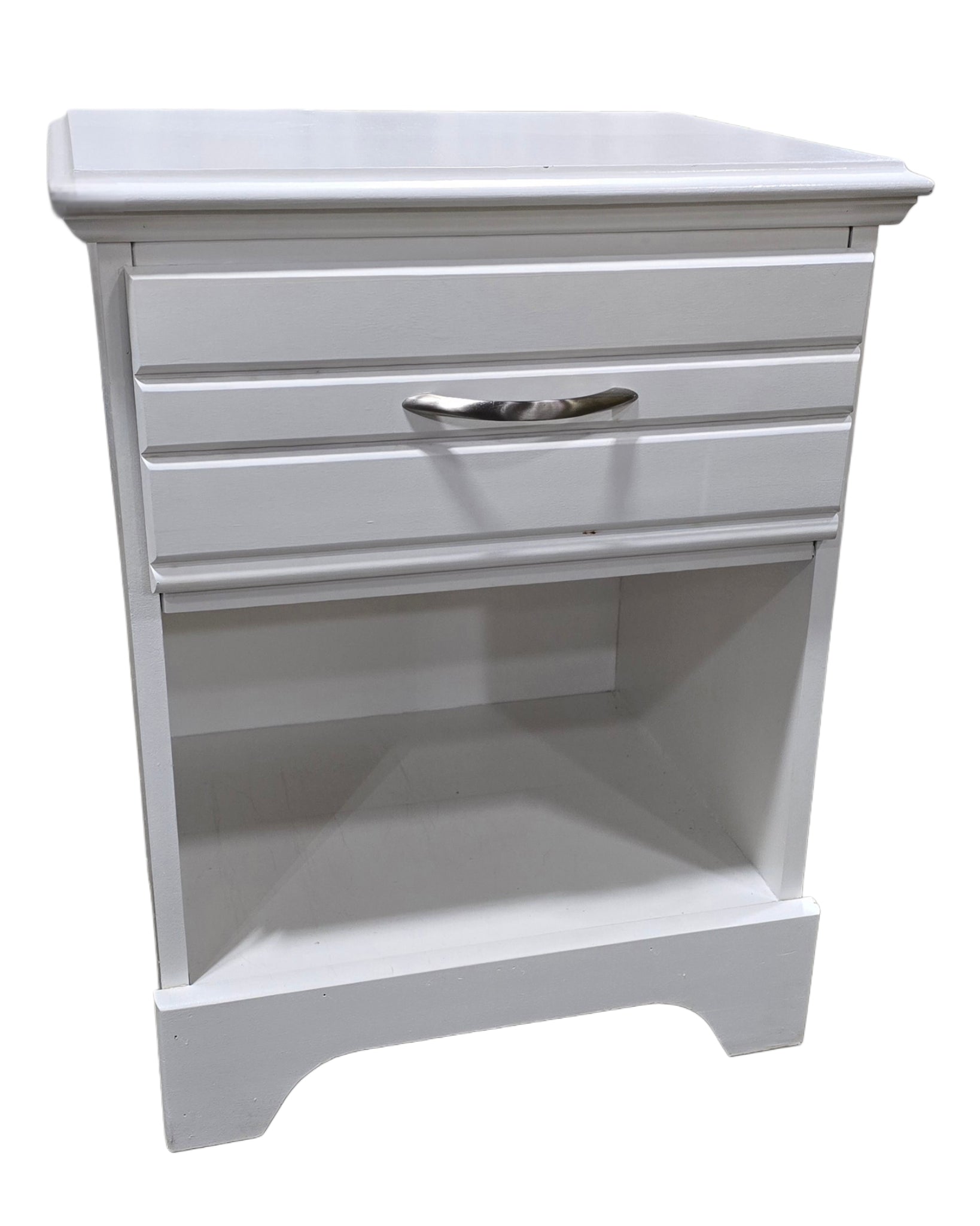 One Drawer White Nightstand
