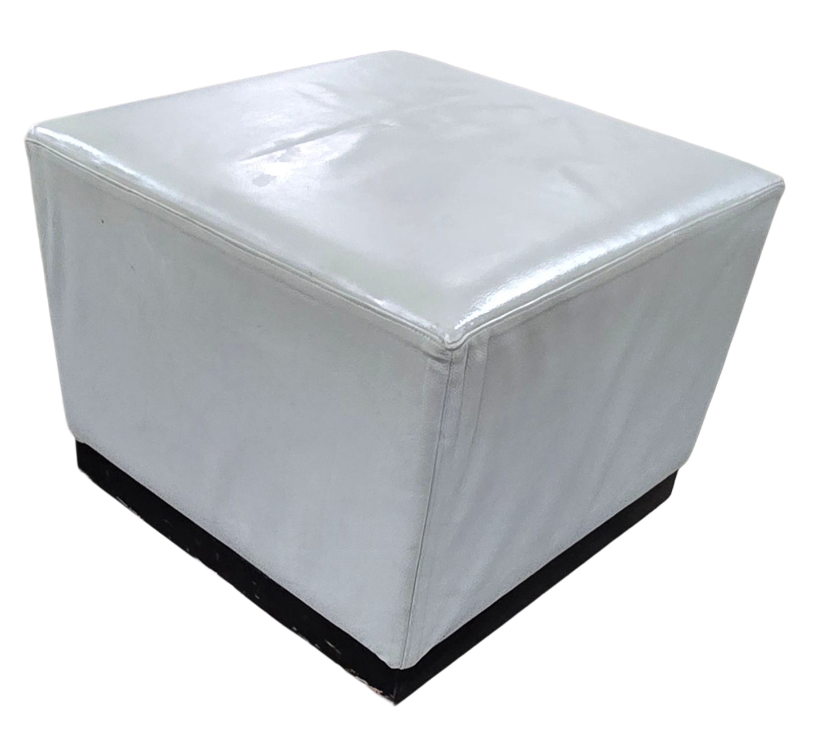 Loews Light Gray Vinyl Ottoman