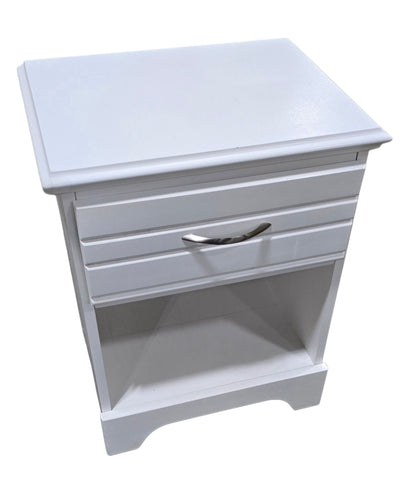 One Drawer White Nightstand