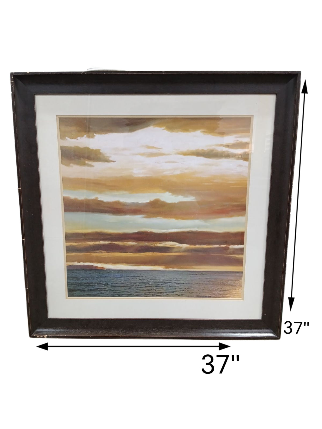 37 X 37 Sunrise Beach Art with Brown Frame