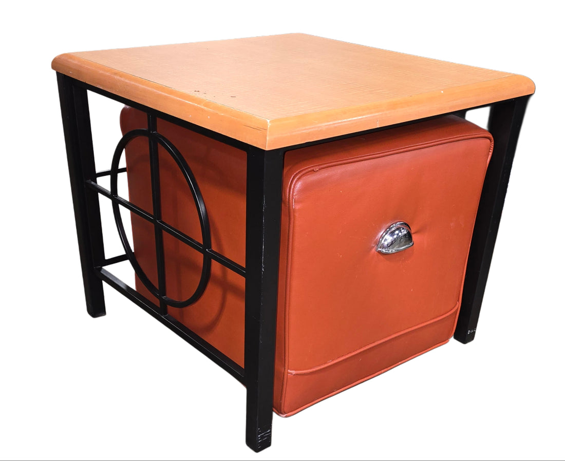 Side Table W/ Ottoman