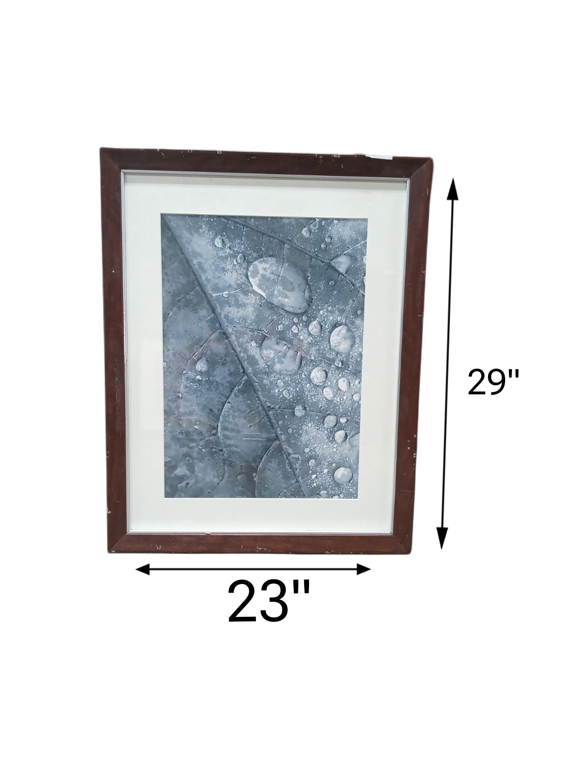 23 X 29 Water Droplet Art with Wooden Brown Frame