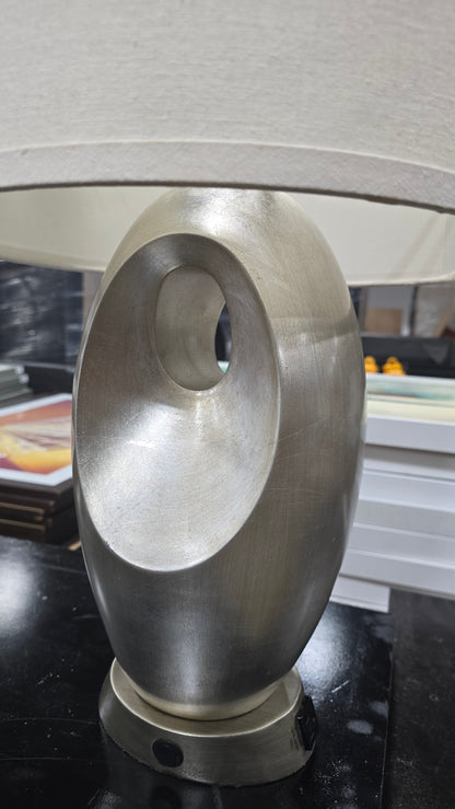 Brushed Silver Tone Lamp