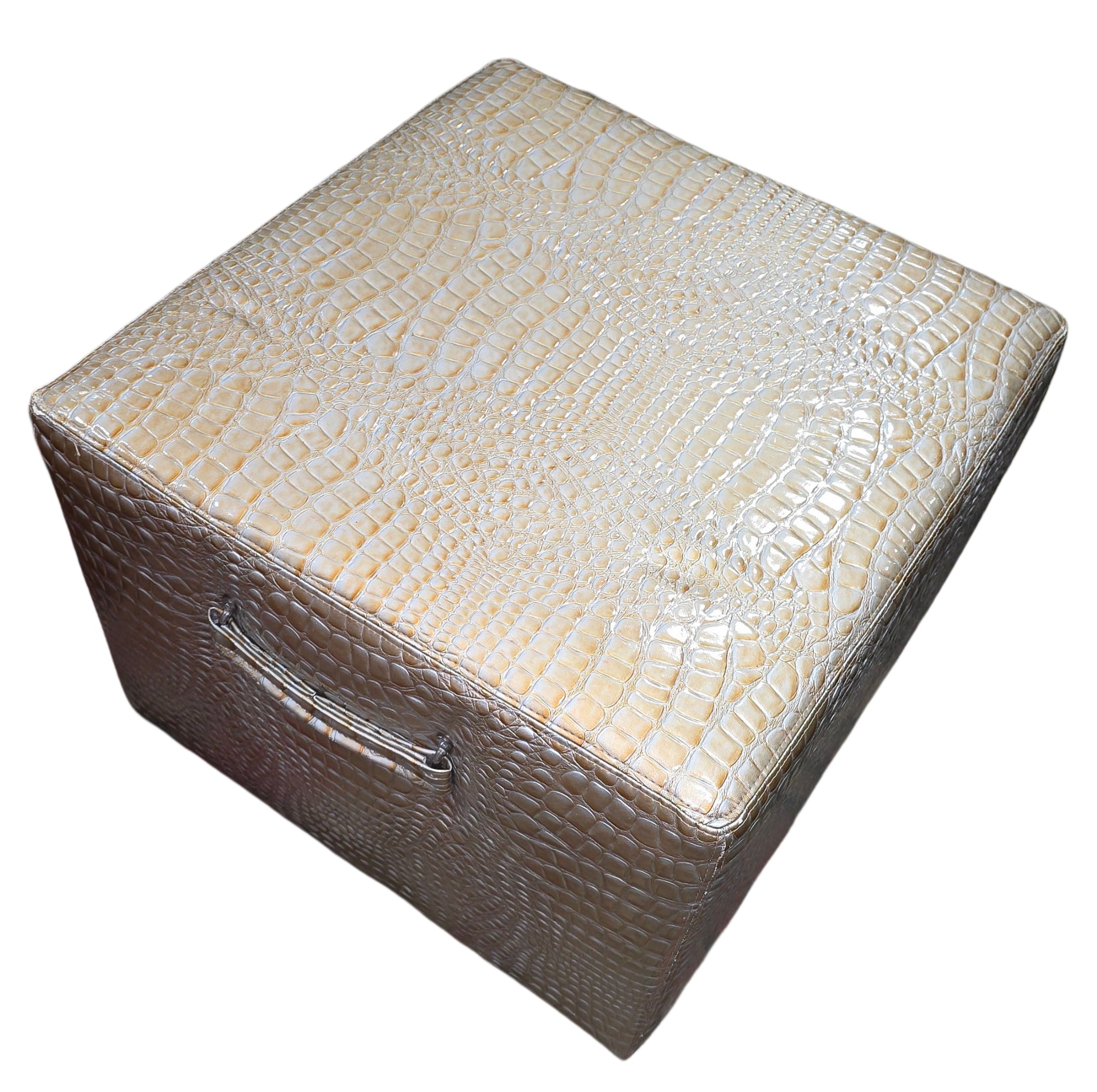 Faux Alligator Ottoman