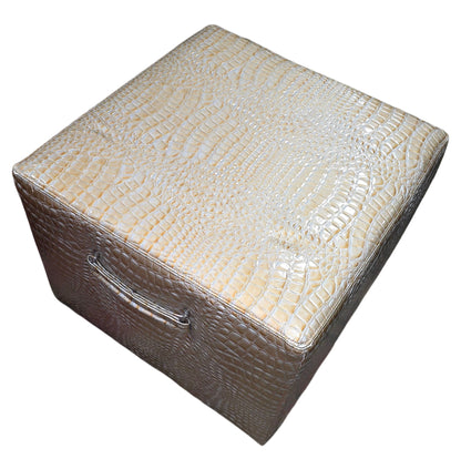 Faux Alligator Ottoman