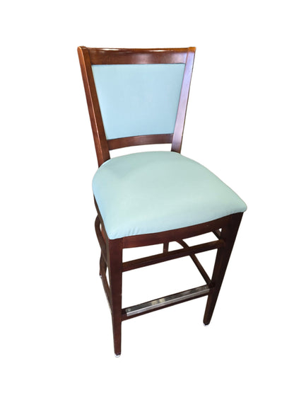 Light Blue/ Wood Bar Stool