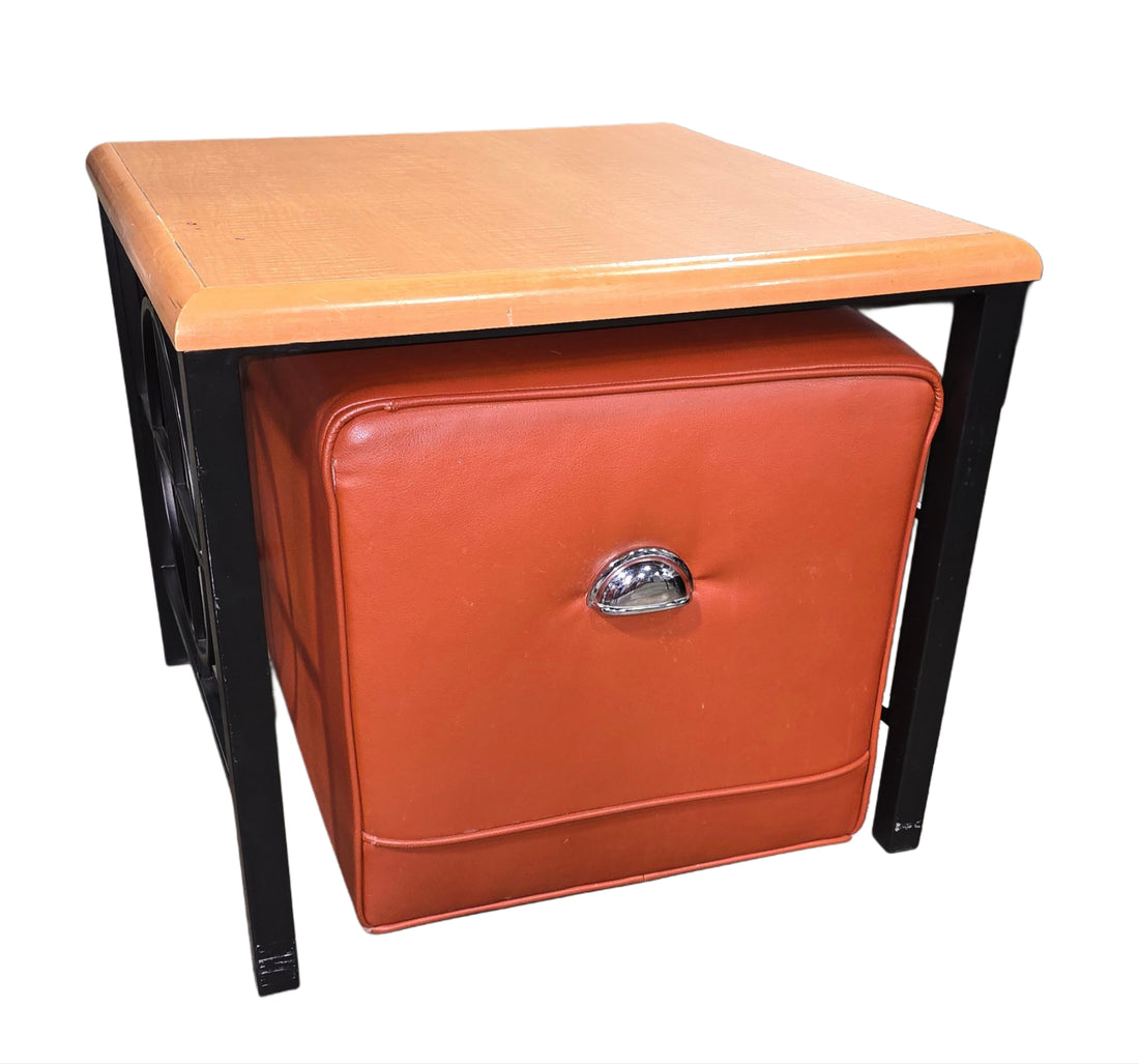 Side Table W/ Ottoman