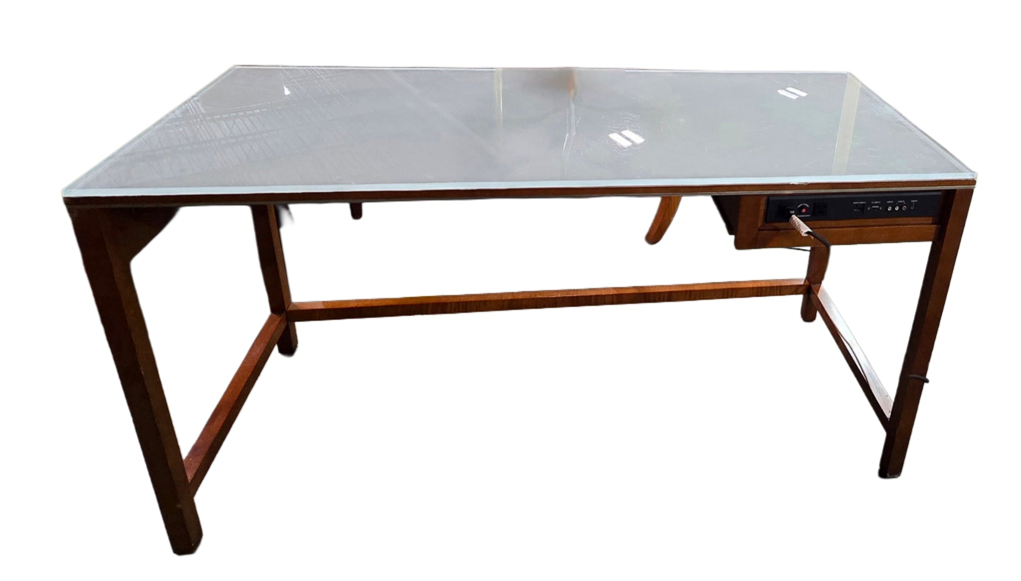 Glass Top Desk W/ Power Source