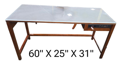 Glass Top Desk W/ Power Source