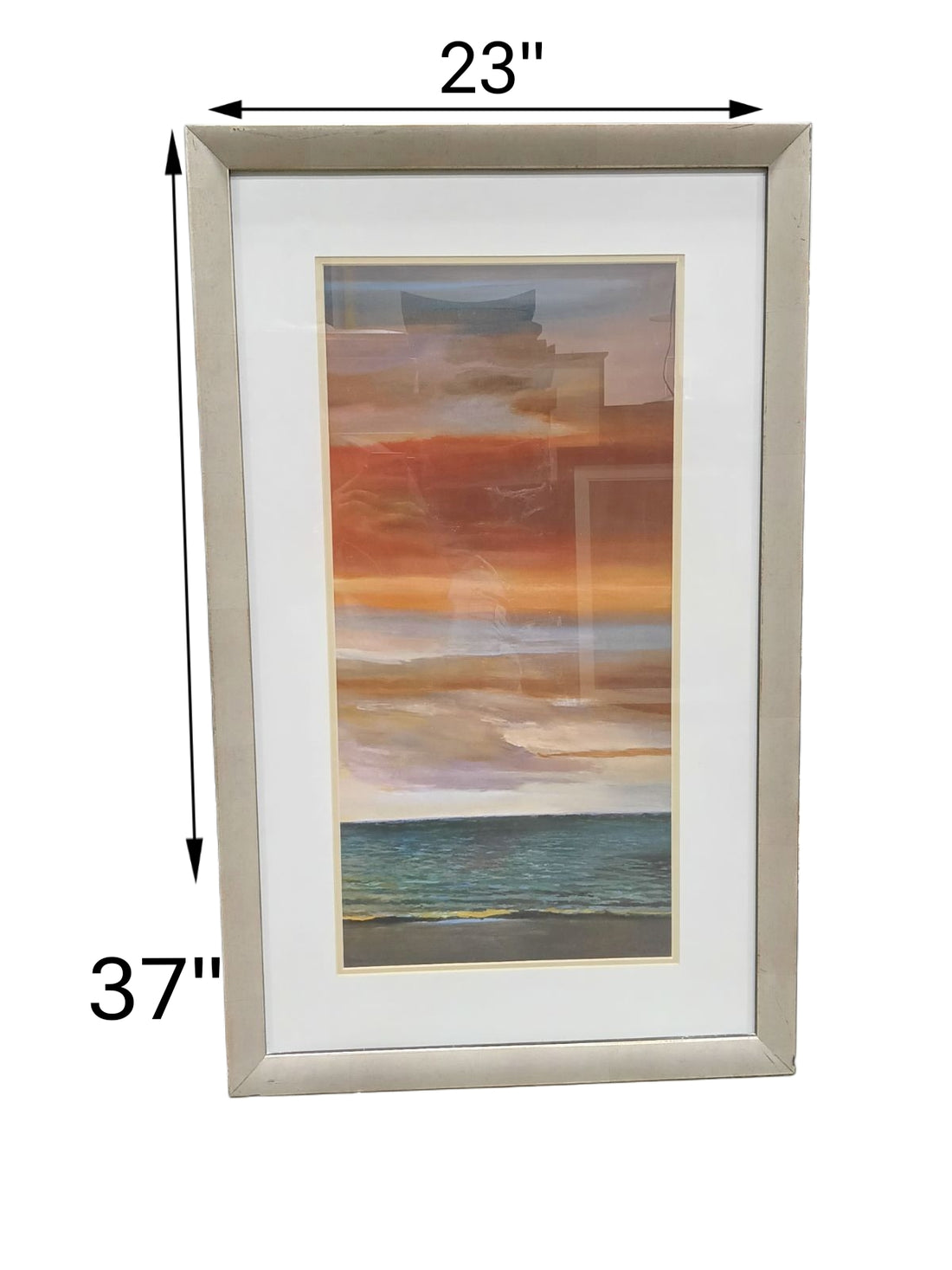 23 X 37 Sunset Beach Art with Silver Frame