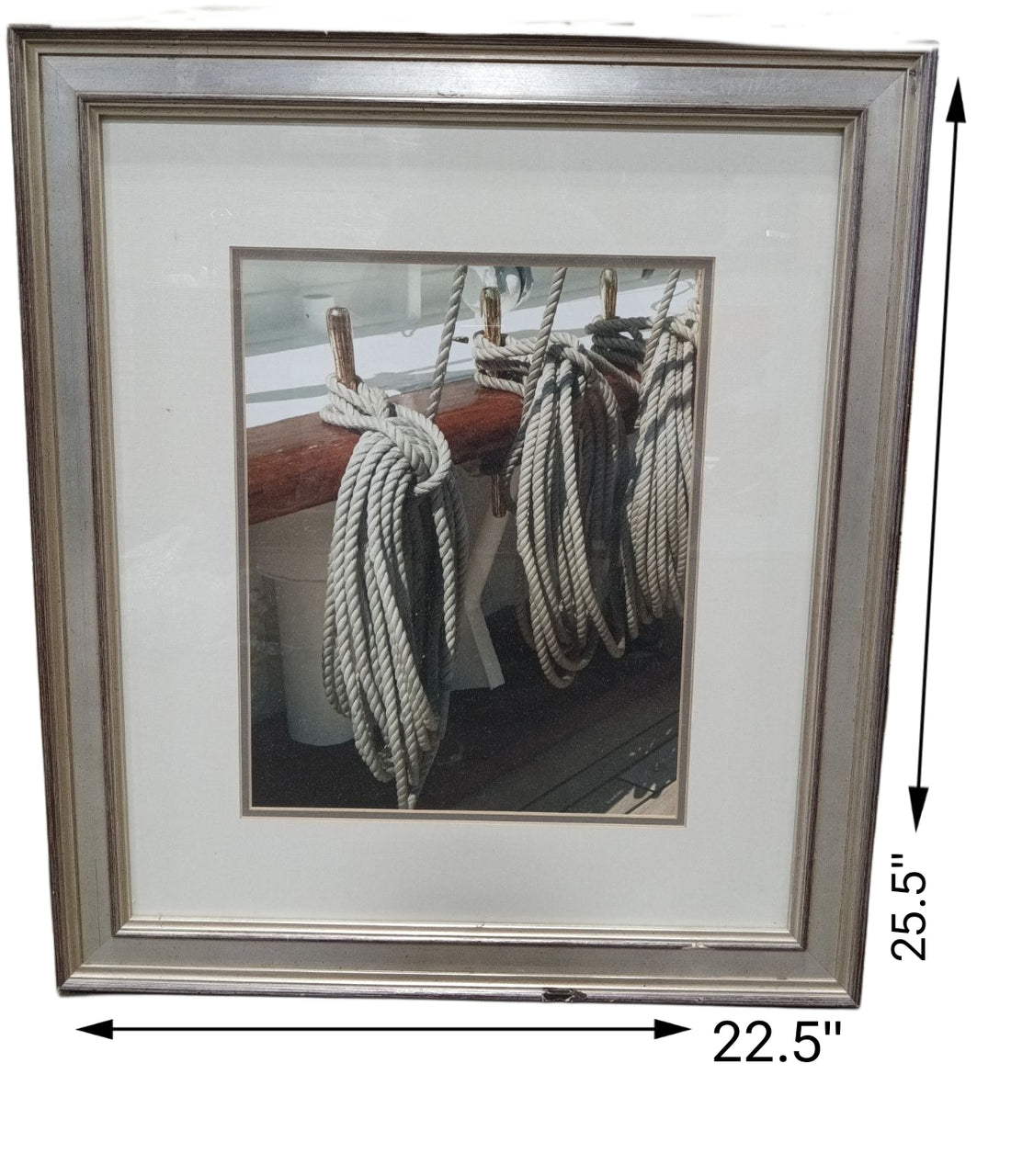 22.5 X 25.5 Nautical Ropes with Silver Frame