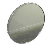Round 28 inch silver framed mirror, perfect for wall décor from Southern Hospitality Liquidation in Cartersville GA
