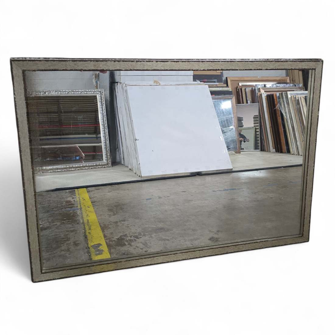 SHL 46 x 32 gold weathered framed mirror, used, good condition