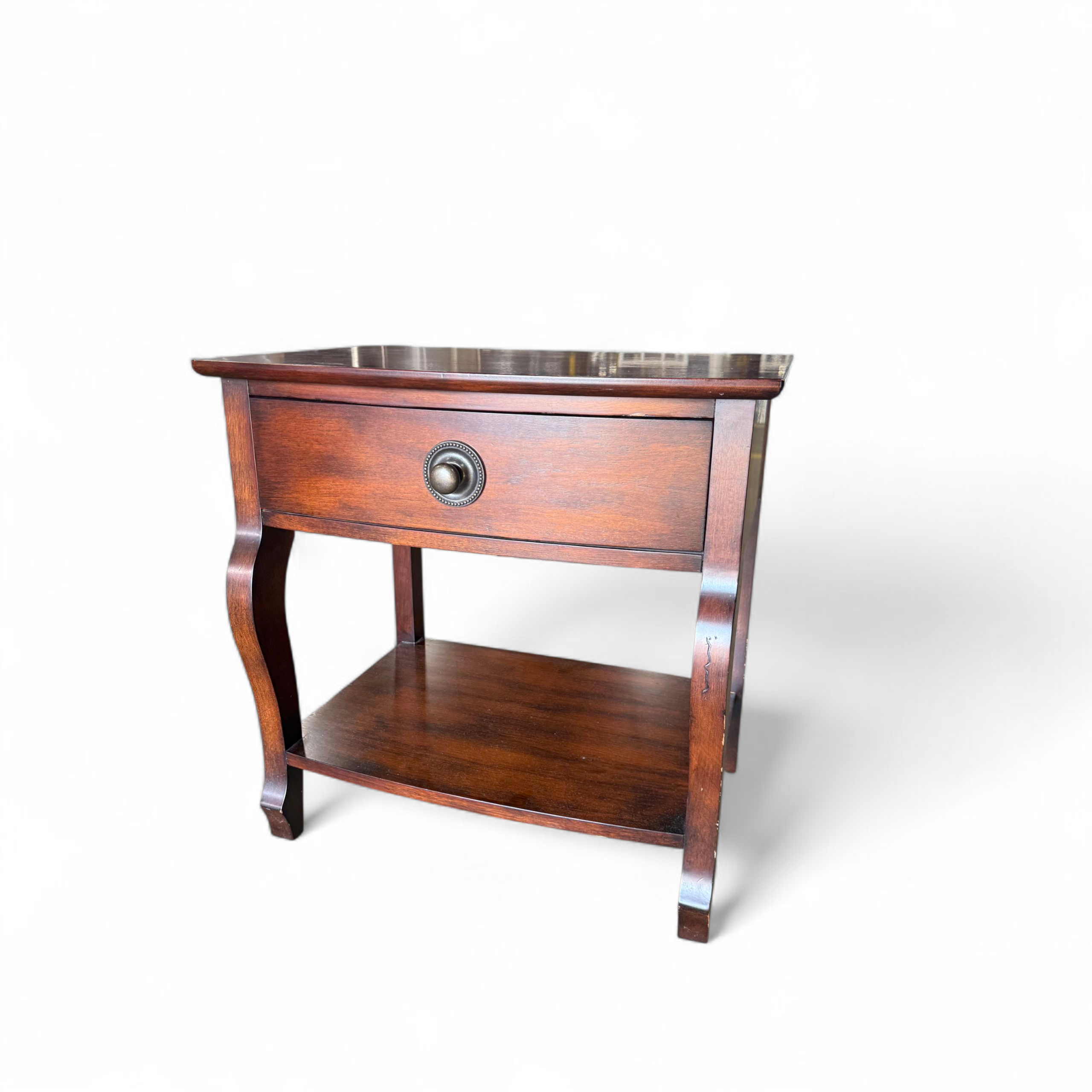 SHL texture and drawer detail of Decca rattan side table, used and in good condition