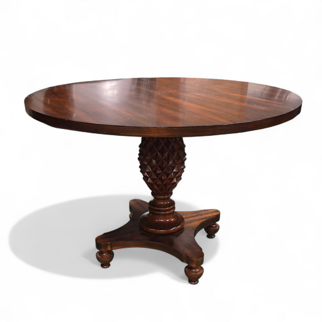 SHL Decca round pineapple accent table 42 inch diameter used good condition