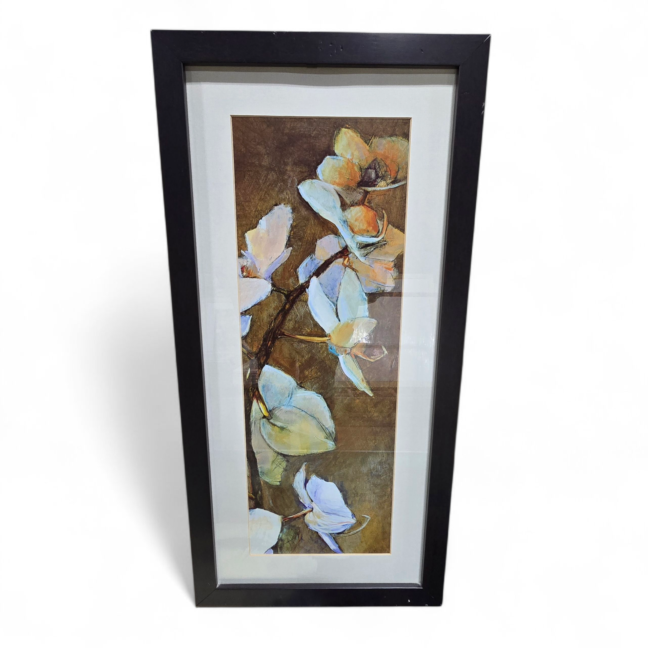 SHL framed floral print 13.25 x 27.5 used and in good condition