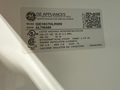 Back view of GE refrigerator showing Energy Star label, available through SHL Cartersville GA