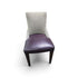 Used gray and plum upholstered dining chair front view SHL