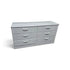 Used white six-drawer dresser with decorative drawer fronts, SHL.