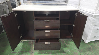 Dark Brown 3-Drawer Dresser- 50" X 19" X 32"