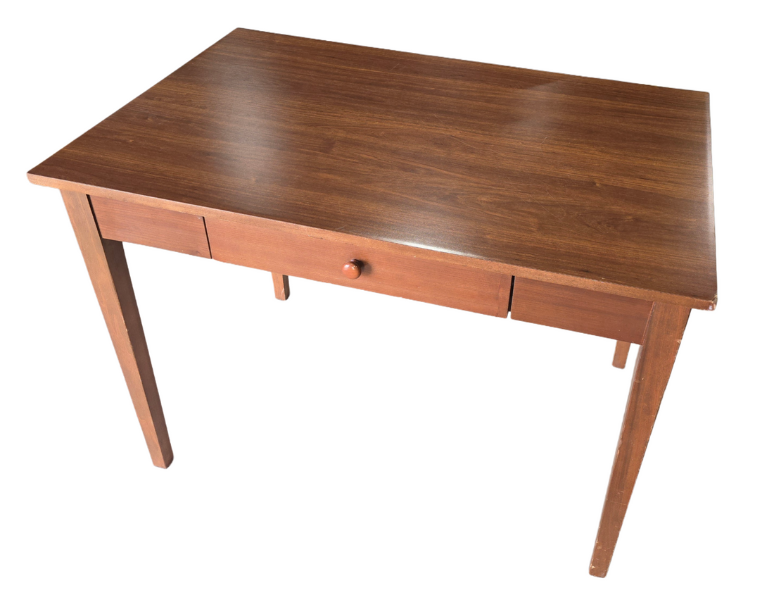 Solid wood 42 inch desk with single drawer, available from Southern Hospitality Liquidation Cartersville GA