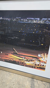 Close-up detail of Spirit Air Miami Airport artwork, 31.5" x 31.5", showing vibrant aviation design and texture.