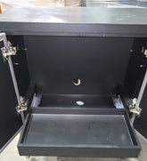 Storage cabinet in black and grey finish, 30W x 15D x 36.25H, available from SHL Cartersville GA near Atlanta