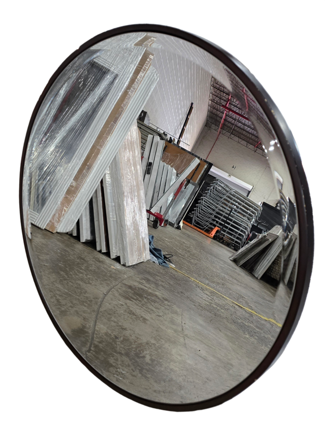 Used 29-inch round mirror with beveled edge – Southern Hospitality Liquidation