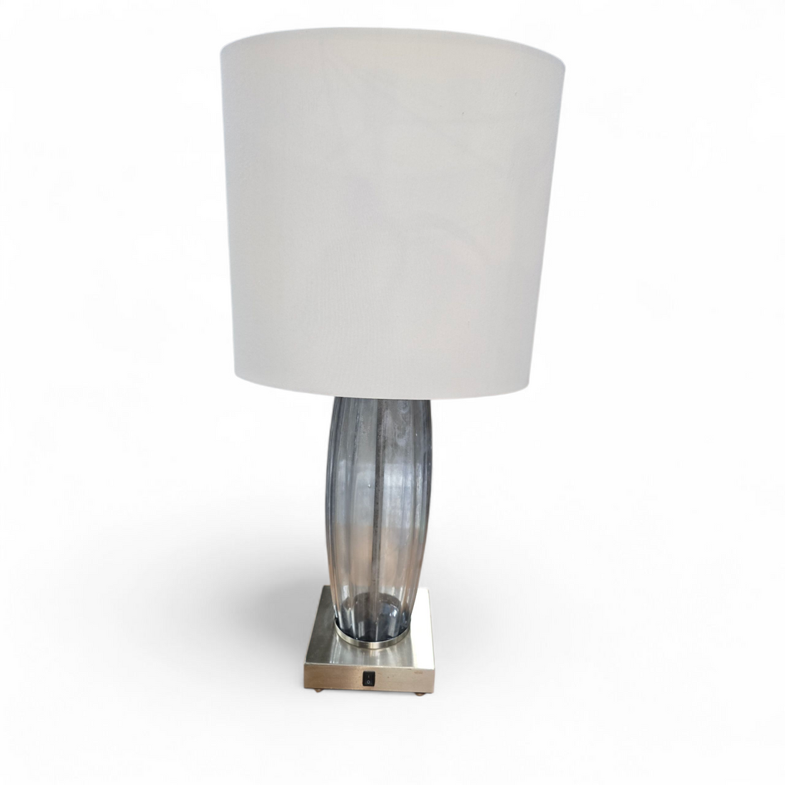 Used blue glass lamp sourced from upscale resort – Southern Hospitality Liquidation