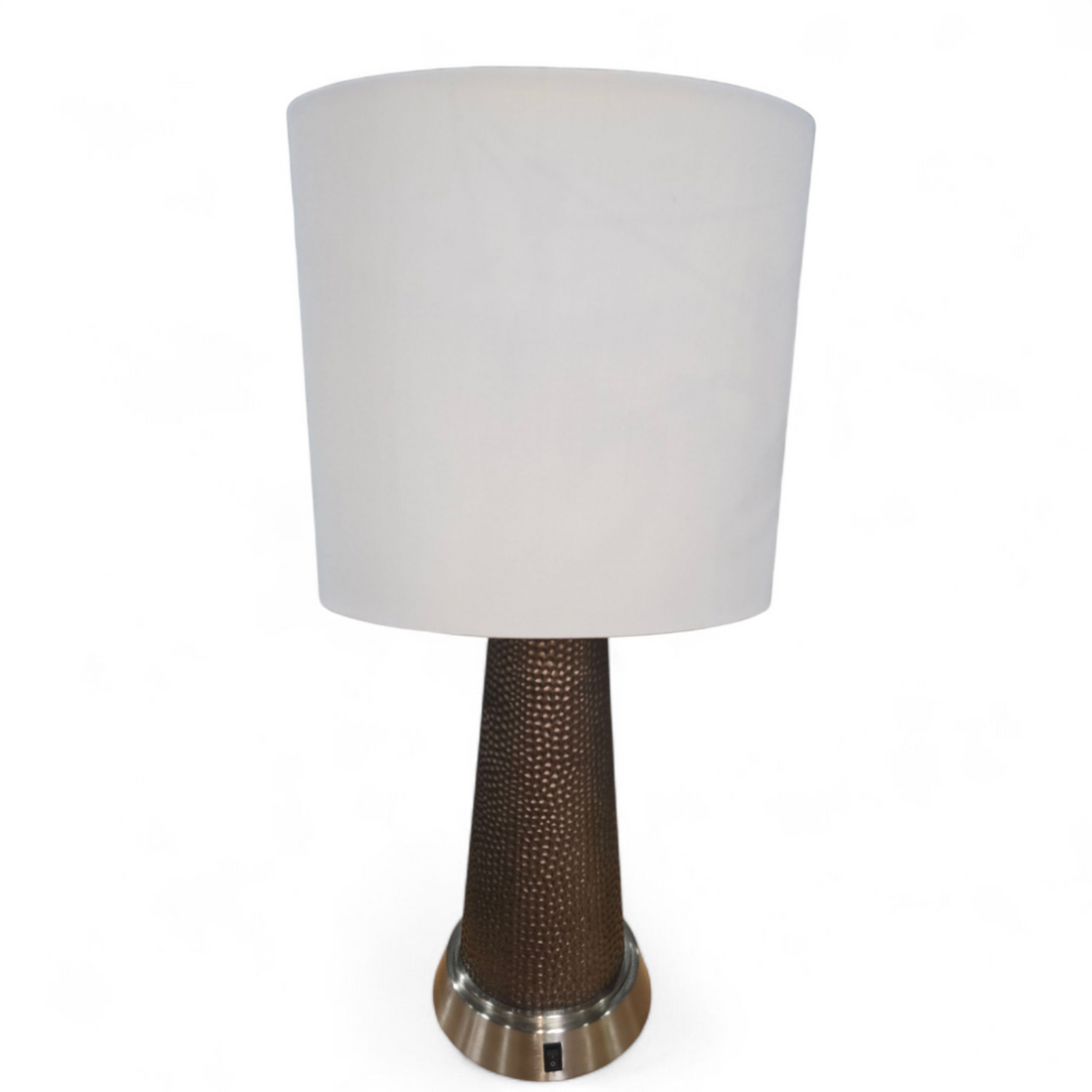 Used brown glass lamp with shade, double bulb fixture – Southern Hospitality Liquidation