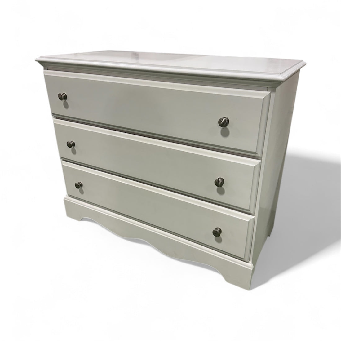 “Used three drawer dresser with coastal farmhouse design from Southern Hospitality Liquidation”