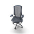 Used black Herman Miller office chair with woven-style seat and back, padded armrests and rolling base, SHL