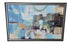 Used abstract blue and neutral framed wall art from Southern Hospitality Liquidation.