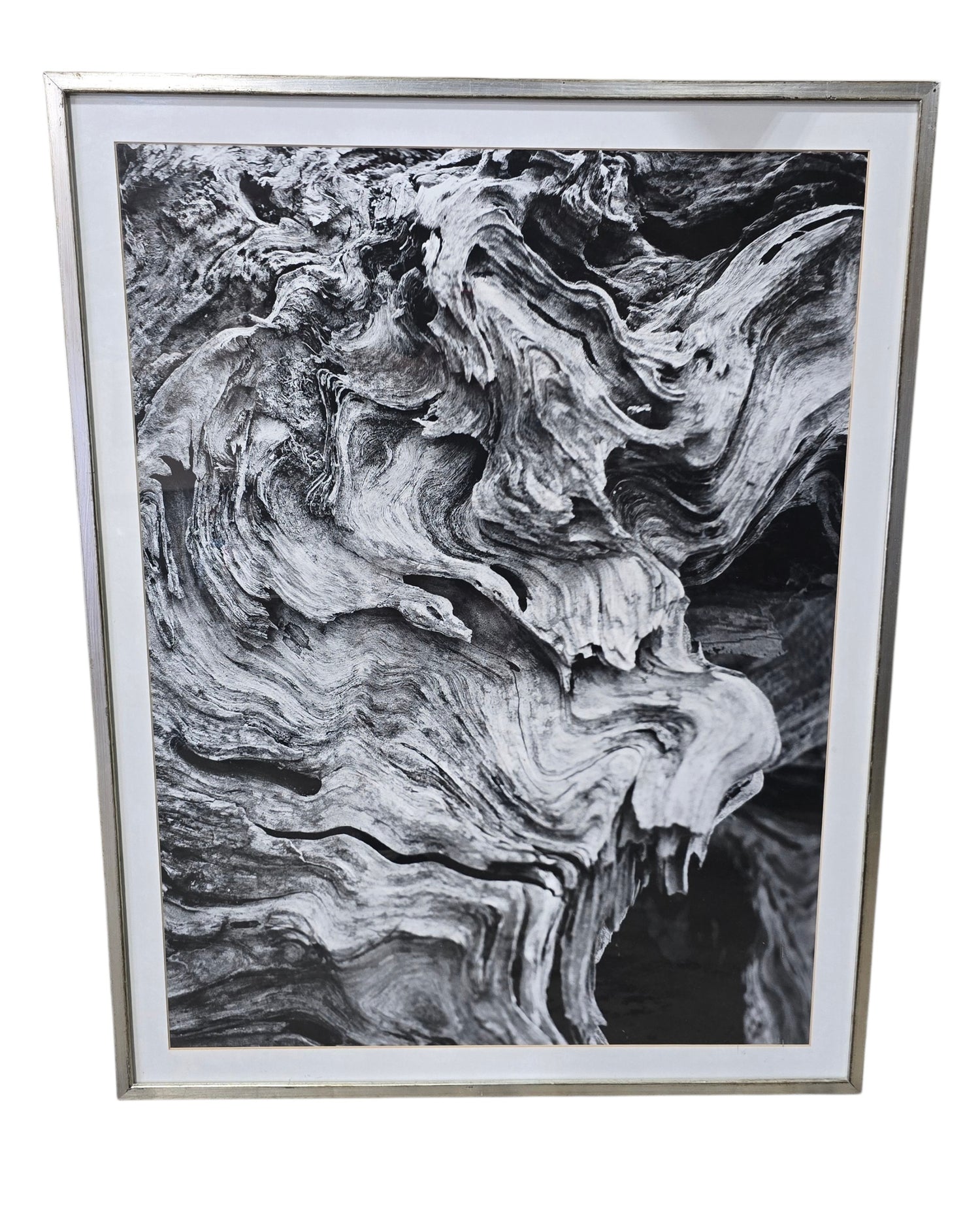 Used framed black and white abstract wood wall art from Southern Hospitality Liquidation.