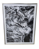 Used framed black and white abstract wood wall art from Southern Hospitality Liquidation.