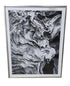 Used framed black and white abstract wood wall art from Southern Hospitality Liquidation.