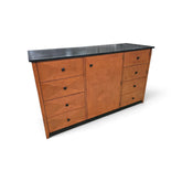 Used Kimball Hospitality 6 drawer dresser with black granite top and built-in mini fridge cabinet from Southern Hospitality Liquidation