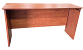 Used Kimball Hospitality 60-inch commercial wood desk, front view, quality used resort furniture at Southern Hospitality Liquidation.