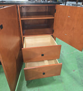 Used Kimball Hospitality dresser showing adjustable shelf cabinet and lower storage drawer from Southern Hospitality Liquidation