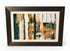 Used SHL teal and orange abstract framed artwork 24x18