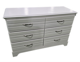 Used white 6-drawer dresser with shutter-look front – Southern Hospitality Liquidation