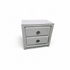 “Used white nightstand with seashell hardware, perfect for coastal or farmhouse décor, $50 from Southern Hospitality Liquidation”