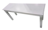 “Used white sofa table, coastal farmhouse design, 51.75 x 16.25 x 26, from Southern Hospitality Liquidation, $30 each”