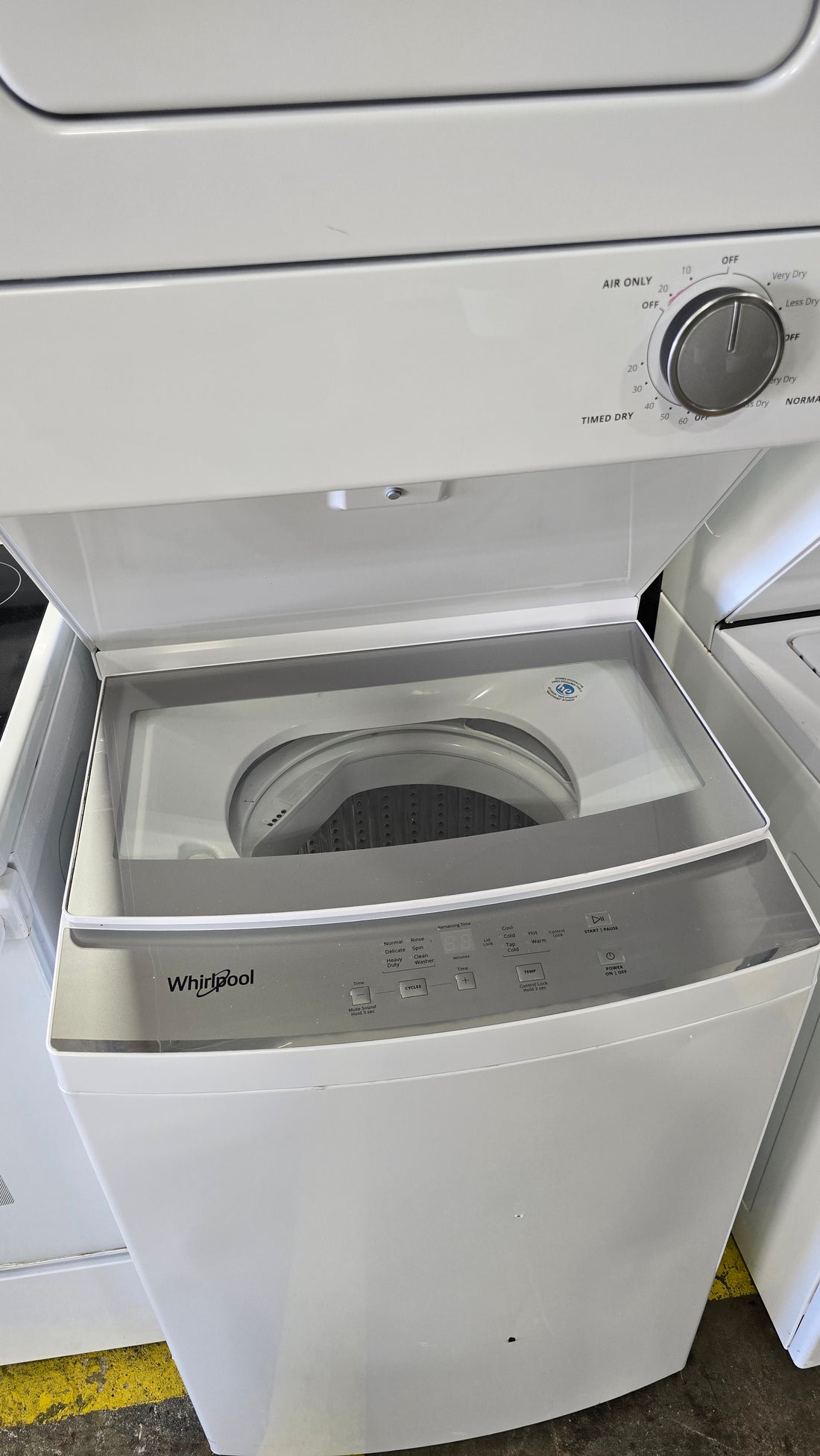 Whirlpool space-saving laundry center, 2022 model, resort sourced