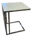 Angled view of sofa side table with white granite top, 18 x 22 x 28 inches, showing sleek stone surface and sturdy base.