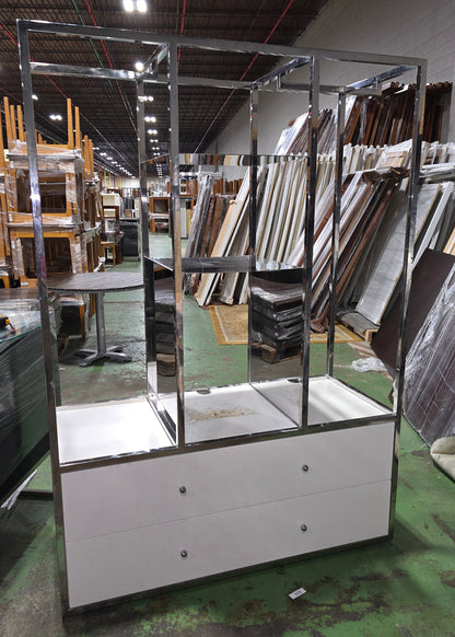 Pre-Owned Hotel Wardrobe | White Wardrobe with Drawers &amp; Fridge Space
